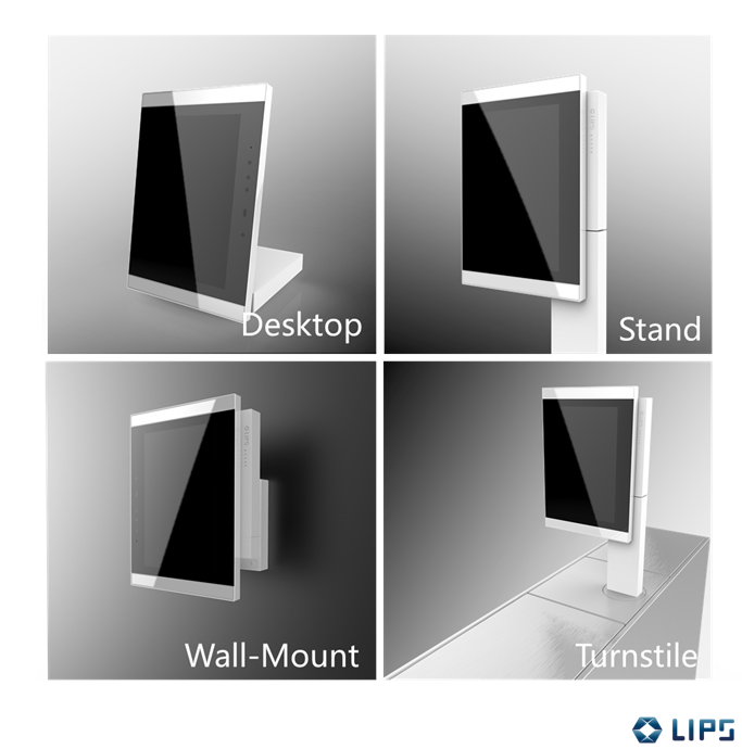 LIPSFace™ AC770 desktop, wall-mount, stand, turnstile flip design